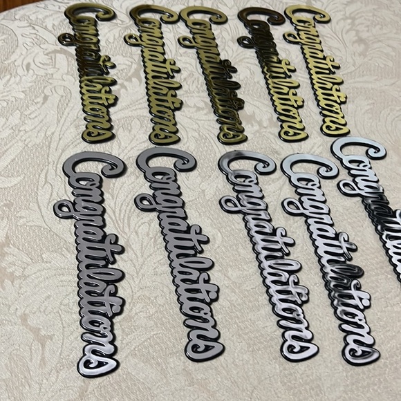 Congratulations 10 piece cake topper decoration piece for anything cake - Picture 6 of 10